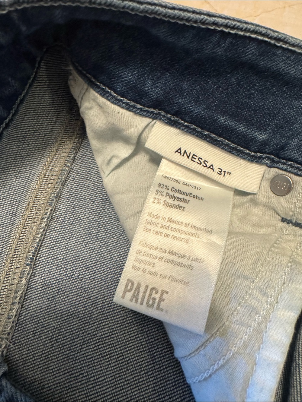 PAIGE Deep Blue Wide-Leg Jeans - Picture 4 of 8